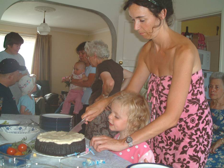 Birthday Cake Rachel. Rachel cutting Will#39;s irthday